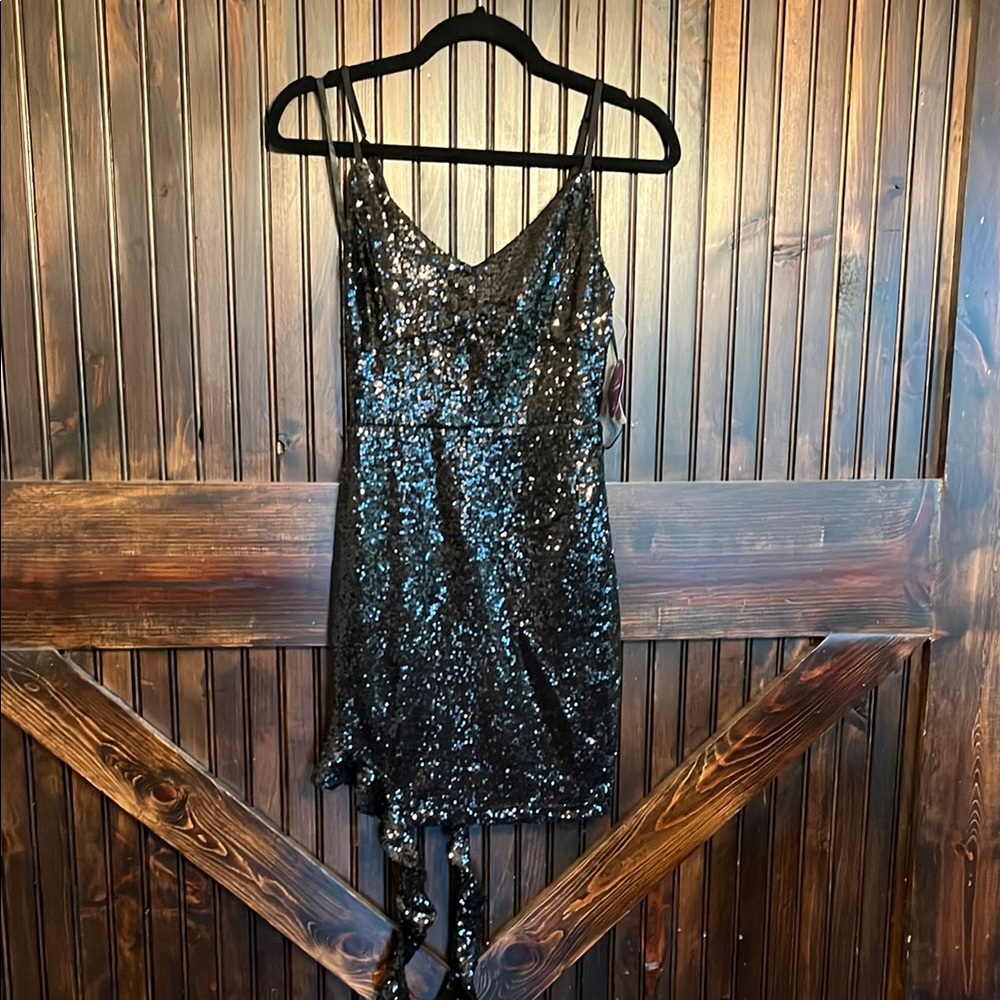Windsor Black Sequin semi formal dress